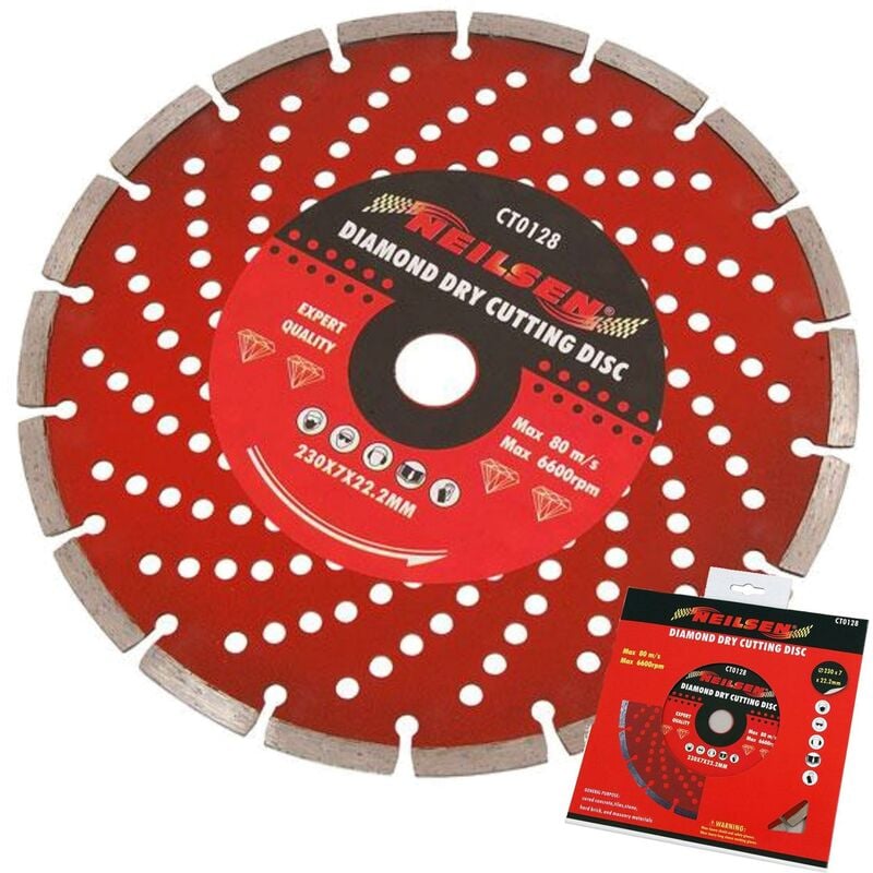 Neilsen Dry Diamond Cutting Blade Disc Brick Grinder 250mm 9'