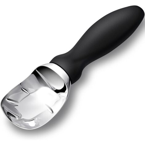 TIGREZY Heavy Duty and Professional Ice Cream Scoop with Comfortable Handle - Dishwasher Safe Metal Kitchen Tool - Black