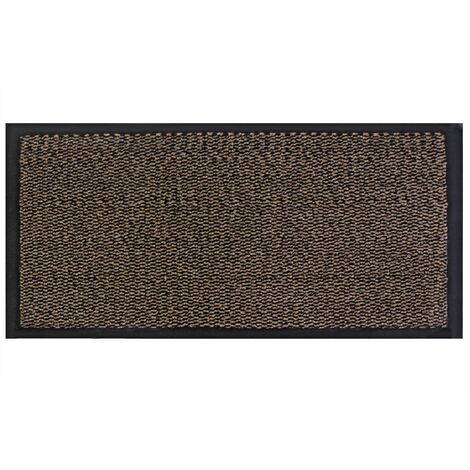 Heavy Duty Barrier Door Floor Mat, 80x140cm, Brown Black