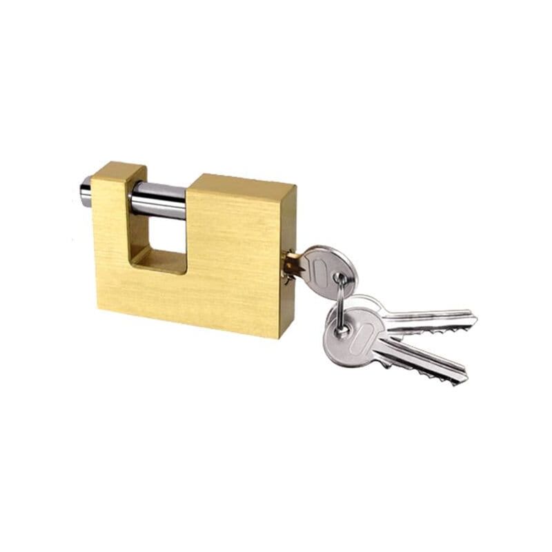 Securefix Direct - Heavy Duty Brass Shutter Padlock 60MM (Security Rectangular Hardened Shackle Shed)