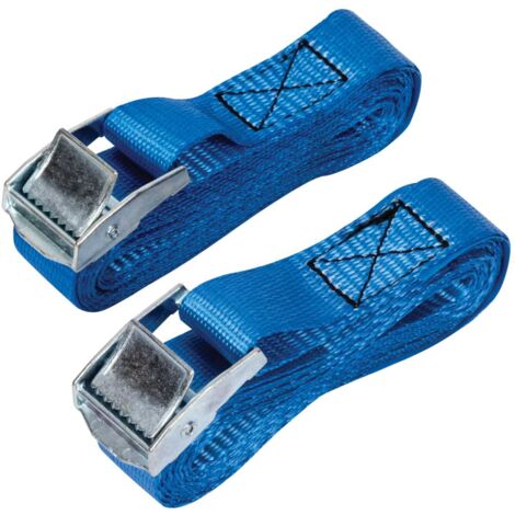 Heavy-Duty Cam Buckle Strap Set, 25mm x 2.5m (1 inch x 100 inches), Pack of 2