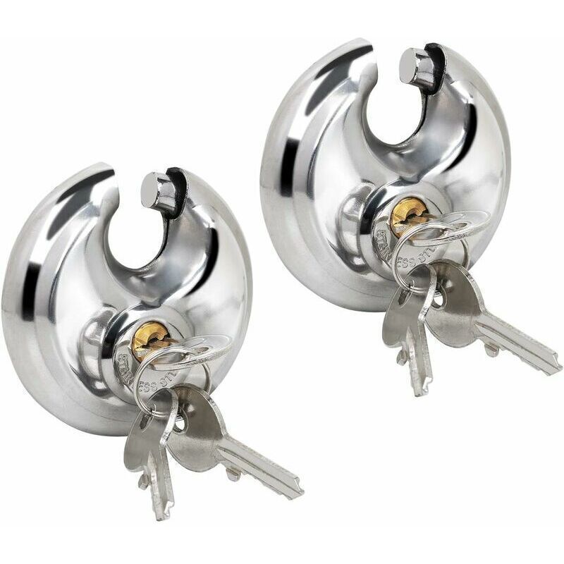 Heavy-Duty Circular Security Padlocks, Circular Padlock with Protected Shackles, 70 mm