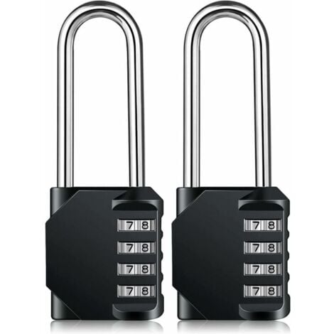 Heavy Duty Combination Padlock - Weatherproof Padlock, Resettable Lock, 2.5" Long 4 Digit Zinc Alloy Shackle, 2Pcs