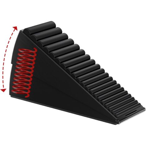 Heavy Duty Door Stopper, Adjustable Spring Large Stopper, 3 Inches High Tall Wedge Stoppers for Bottom of Door, Door Stop Suits Any Heavy Door, Black