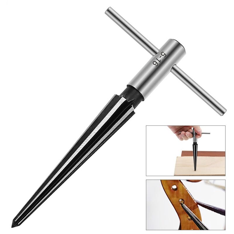 Heavy Duty Durable Industrial Reamer 1 Set Bridge Pin Holes Hand t Reamer Tapered t Handle 6 Spline 3-13mm Reaming Drill