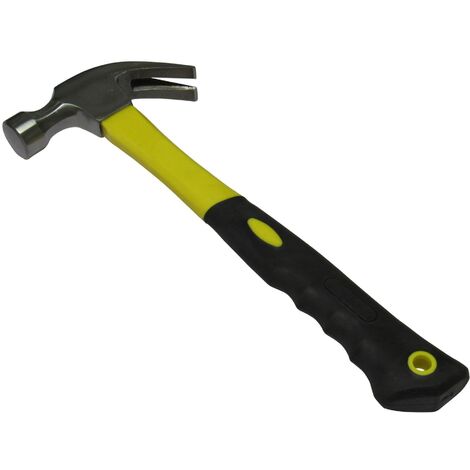 Heavy Duty Fibreglass Claw Hammer 16oz (Nail Remover Carpenter Tool Non Slip DIY)