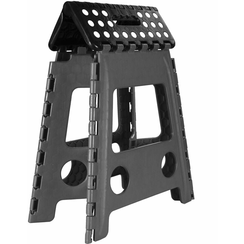 Large Heavy Duty Folding Step Stool Multi Purpose Foldable Kitchen grey - Grey/Black