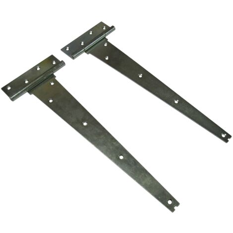 Heavy Duty Galvanised T Hinges 14" Pair (Gate Door Shed Barn Cabinet T-Strap)