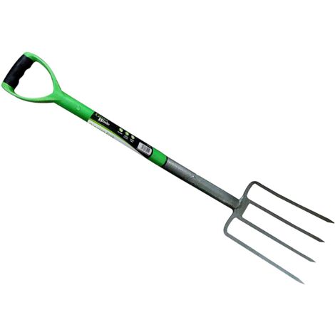 Heavy Duty Garden Fork, Carbon Steel Digging Fork - Gardening Hand Tool, Garden Fork with Plastic Coated Handle for Digging Over and Breaking Soil - 38 Inches Long