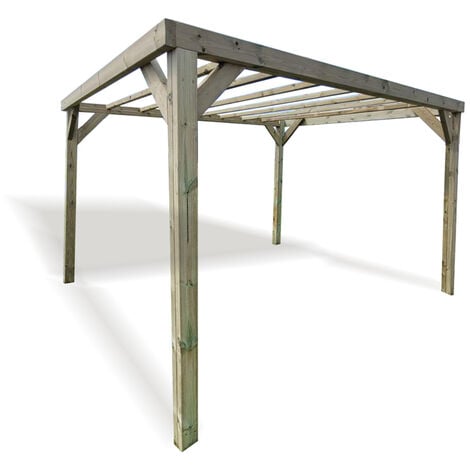Heavy Duty Garden Pergola - L240 x W240 x H230 cm - Minimal Assembly Required