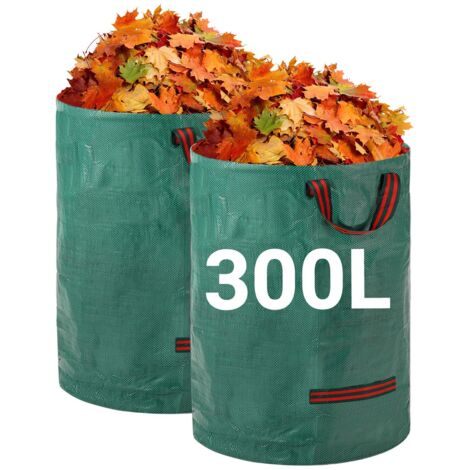 Heavy Duty Garden Waste Bags - 300L x 2Pack Reusable Garden Bags with Handles - Industrial Fabric for Leaves Waste Debris - Waterproof Garden Waste Bags