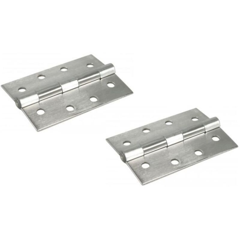 Heavy duty hinge 63x44mm Fixed stainless steel axle -1 pair - 2pcs - IBFM - Rectangular - Screw-on