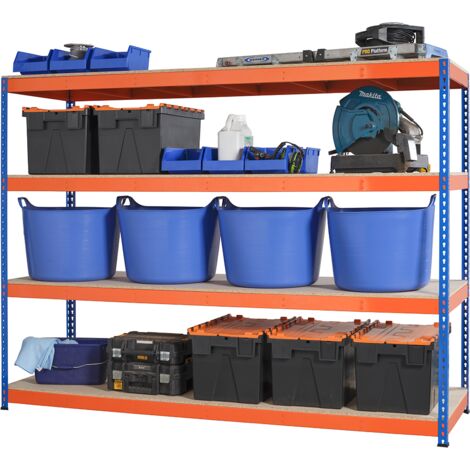Heavy Duty Industrial Shelving Unit 4 Levels - 1800mm H x 2400mm W x 600mm D - 400KG's UDL Per Shelf
