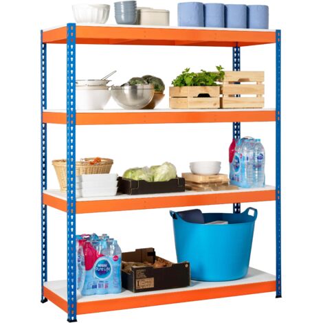 Heavy Duty Industrial Shelving Unit 4 Melamine Shelves - 1800mm H x 1500mm W x 450mm D - 400KG's UDL Per Shelf