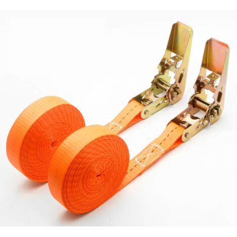 Heavy-duty metal buckle cargo straps for cars and trucks - strong ratchet straps for secure transport of luggage and freight. (3M)