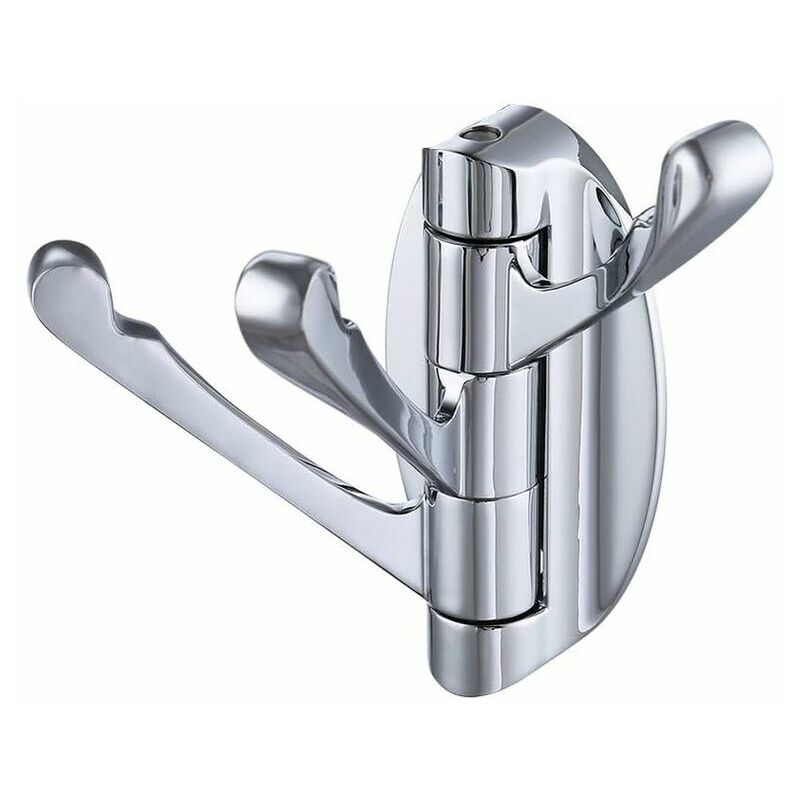 Hoopzi - Heavy Duty Metal Folding and Rotating 3-Arm Wall Coat and Hat Rack for Bathroom Kitchen or Garage Chrome Finish
