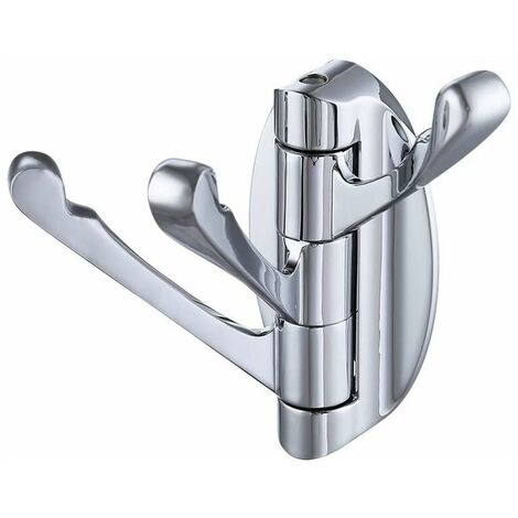 Heavy Duty Metal Folding and Rotating 3-Arm Wall Coat and Hat Rack for Bathroom Kitchen or Garage Chrome Finish