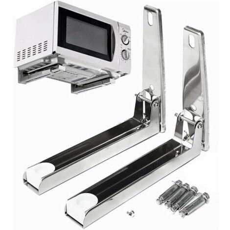 Heavy Duty Microwave Oven Shelf Bracket, Stainless Steel, Folding Rack Wall Mount