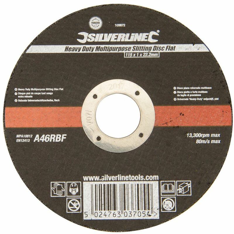 Silverline - Heavy Duty Multipurpose Slitting Disc Flat 115 x 1 x 22.23mm 103672