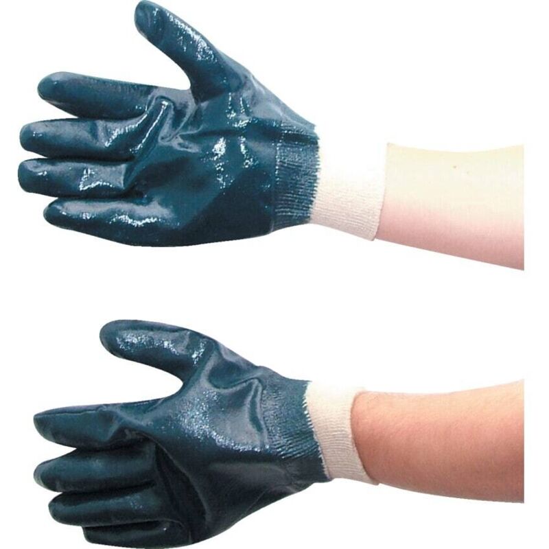Fully Coated Blue Knit Wrist Gloves - Size 9 - Tuffsafe