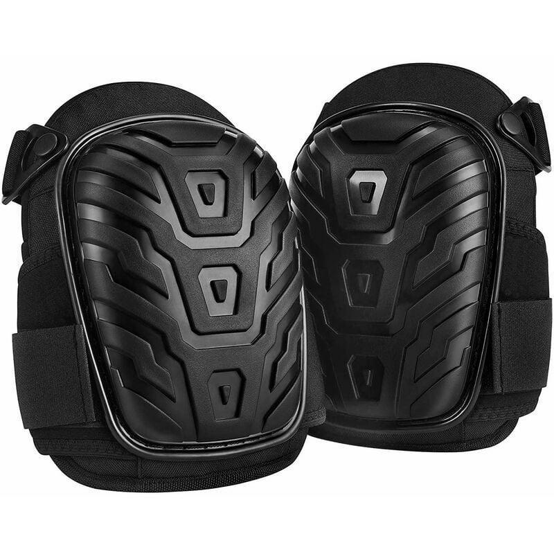 Heavy duty, non-slip professional gel knee pads with double straps and adjustable clips easy to attach for work, gardening, carpenter, flooring