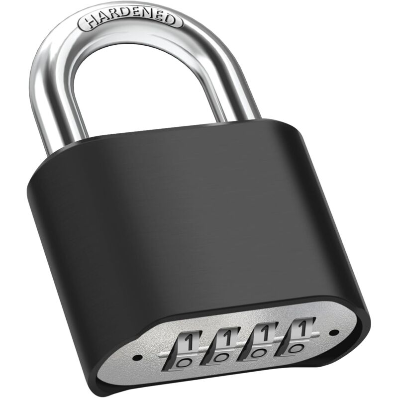 Heavy-duty outdoor combination locks, [weatherproof] 51.5 mm large 4-digit code lock with 8 mm thick 304 stainless steel chain