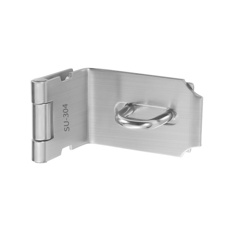 Cyslmuk - Heavy Duty Padlock Latch, Door Lock, 90 Degree, Stainless Steel Security Latch for Sliding/Sliding Door, Plus Thickness Satin Nickel,5 Inch