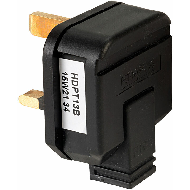 HDPT13B Plug 13A Thermoplastic - Black - Masterplug