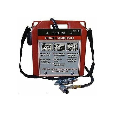 HEAVY DUTY PORTABLE 30LB AIR SANDBLASTER SHOT GRIT SANDBLASTING GUN & HOSE