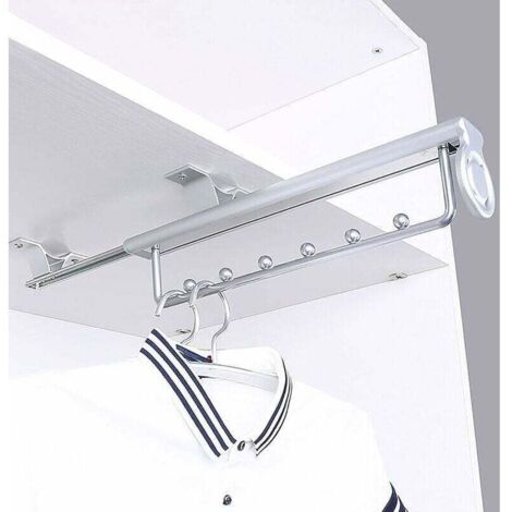 Heavy Duty Porte-vêtements extractible Porte Pantalon Cintre Coulissant,penderie telescopique,Rail de Suspension pour Armoire à vêtements,T-Audace -