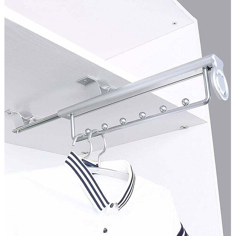 Heavy Duty Porte-vêtements extractible Porte Pantalon Cintre Coulissant,penderie telescopique,Rail de Suspension pour Armoire à vêtements,T-Audace