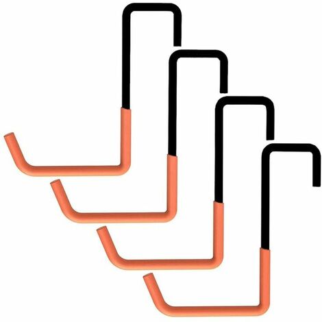 Heavy Duty Rafter Hooks, Large S Hooks, Ladder Bike Hangers, Garage Storage Organizer, Vinyl Coating, Orange 4PACK