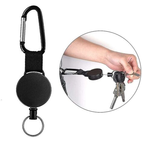 Heavy Duty Retracting Key Reel with Carabiner