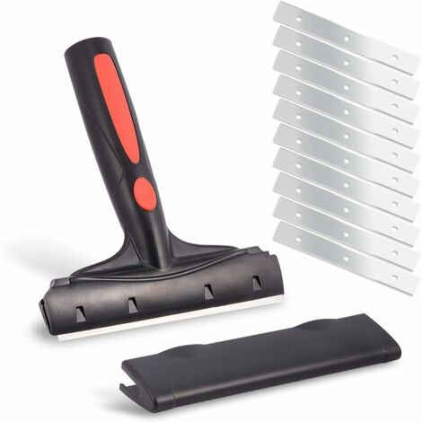 Heavy Duty Scraper, Grattoir Haut de Gamme pour Papier Peint Avec 10 lames, Grattoir de Sols, Grattoir Sol/Colle/Joints/Papier Peint
