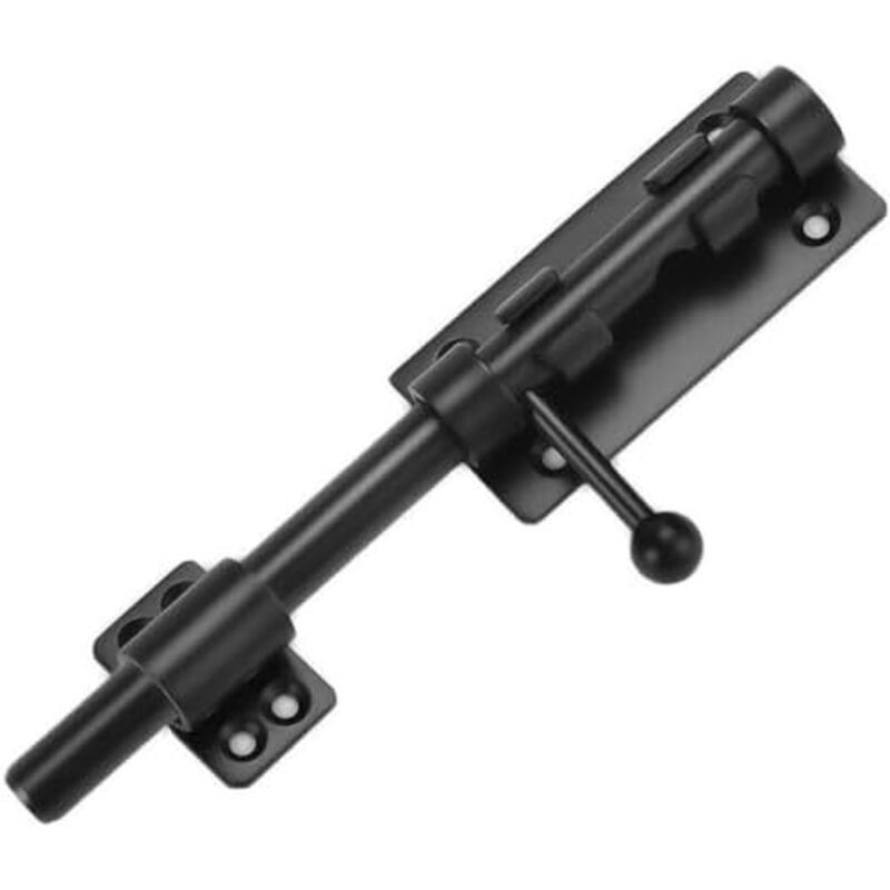 Heavy-duty sliding door lock with padlock hole, 200mm, matte black stainless steel