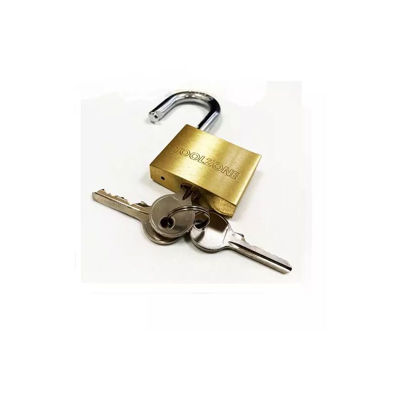 Toolzone - Heavy Duty Solid Brass Padlock 50mm Security Safety Lock 3 Keys Shackle