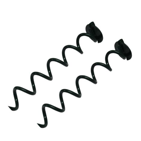 Heavy Duty Spiral Ground Anchor Stakes x2 (Dog Tie Down Spikes Camping Trampoline Green)