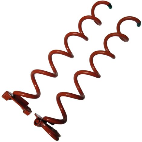 Heavy Duty Spiral Ground Anchor Stakes x2 (Dog Tie Down Spikes Camping Trampoline Orange)