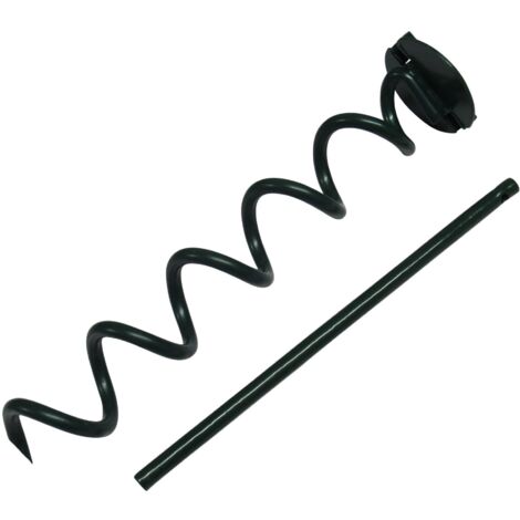 Heavy Duty Spiral Ground Anchor Stakes x2 with Tightening Bar (Dog Tie Down Spikes Green)