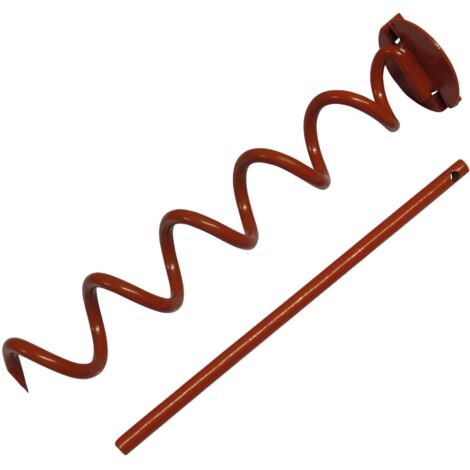 Heavy Duty Spiral Ground Anchor Stakes x2 with Tightening Bar (Dog Tie Down Spikes Orange)