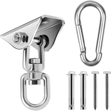 Heavy Duty Stainless Steel Ceiling Hook, 360° Rotatable Hanging Swing Hook, Ceiling Mount Mounting Hook for Hanging Chair, Punching Bag, Boxing, Hammock, Yoga