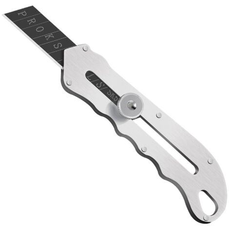Heavy Duty Stainless Steel Multi-Purpose Knife, Retractable 18mm Black Steel Blade Cassette Cutter Carpet Knife for Cardboard, Rope, Vinyl