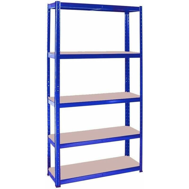 Briefness - Heavy Duty Storage Racking 5 Tier Blue Shelving Boltless for Garage Workshop