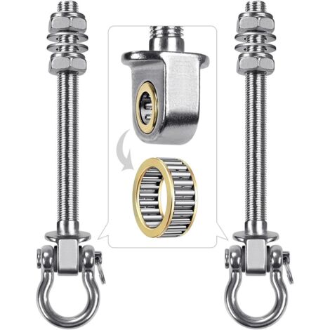 Heavy-duty swivel hooks, made of 304 stainless steel - 180° swivel suspension bracket, suitable for swings and hammocks - Strong swing hooks with bearings - Maximum load capacity 1500 lbs - Suitable f