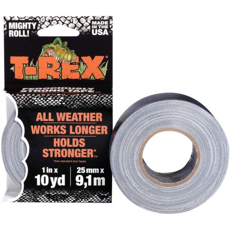 Heavy-Duty T-Rex Duct Tape 25mm x 9.1m in Graphite Grey – Ferociously Strong, Versatile Repair Tape