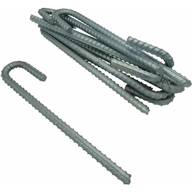 Securefix Direct - Heavy Duty Tent Pegs X8 (Stakes Spikes Steel Galvanised Hard Standing Ground Rebar Anchors Camping)