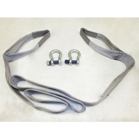 Heavy Duty Tow Strap 12 Ton 5 Metre with Shackles (12T 5M Recovery Towing Strop)