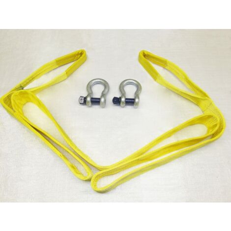 Heavy Duty Tow Strap 9 Ton 5 Metre with Shackles (9T 5M Recovery Towing Strop)