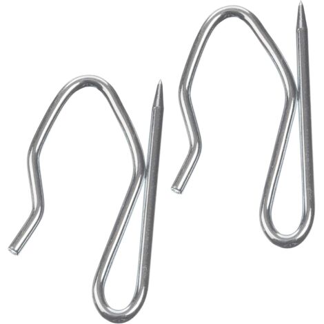 Heavy Duty Zinc Metal Drapery Pin Hooks (50 Pack) for Pencil Pleat Curtains