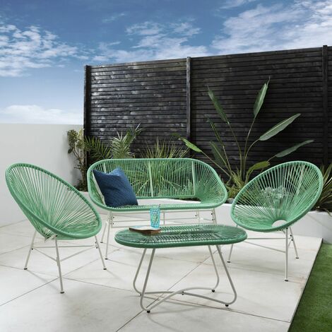 main image of "Hebe garden sofa set - mint green - Green"